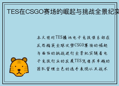TES在CSGO赛场的崛起与挑战全景纪实